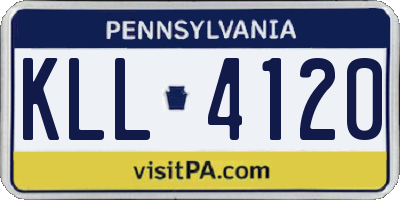 PA license plate KLL4120