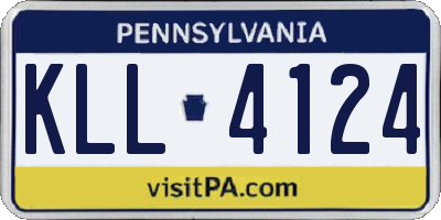PA license plate KLL4124