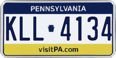 PA license plate KLL4134