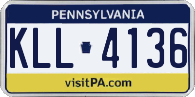 PA license plate KLL4136