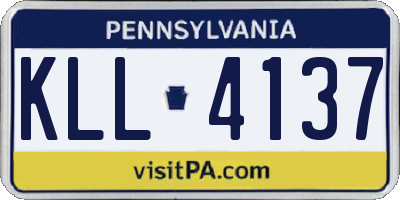 PA license plate KLL4137