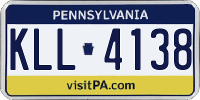 PA license plate KLL4138