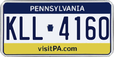 PA license plate KLL4160