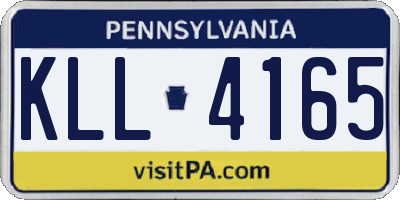 PA license plate KLL4165