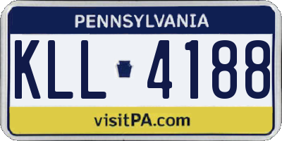 PA license plate KLL4188