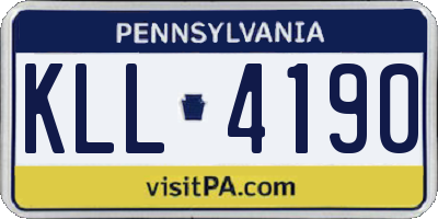 PA license plate KLL4190