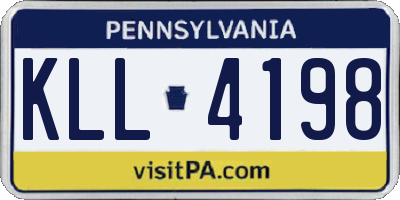 PA license plate KLL4198