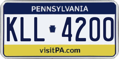 PA license plate KLL4200