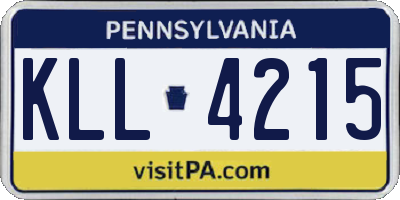 PA license plate KLL4215
