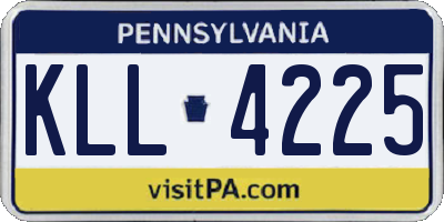 PA license plate KLL4225