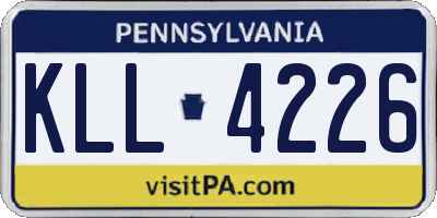PA license plate KLL4226