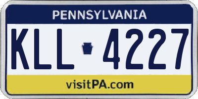 PA license plate KLL4227