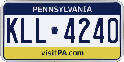 PA license plate KLL4240