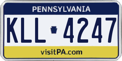 PA license plate KLL4247