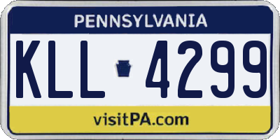 PA license plate KLL4299
