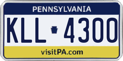 PA license plate KLL4300