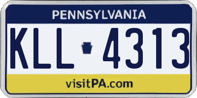 PA license plate KLL4313