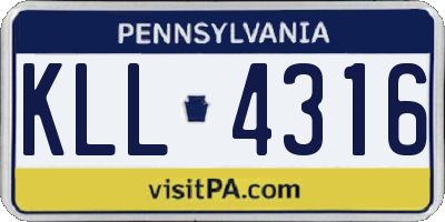PA license plate KLL4316