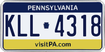 PA license plate KLL4318
