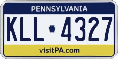 PA license plate KLL4327