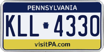 PA license plate KLL4330