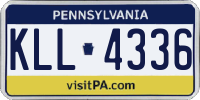PA license plate KLL4336