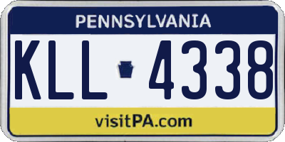PA license plate KLL4338