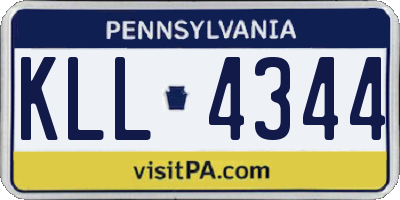 PA license plate KLL4344