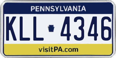 PA license plate KLL4346