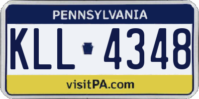 PA license plate KLL4348