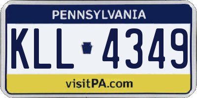 PA license plate KLL4349