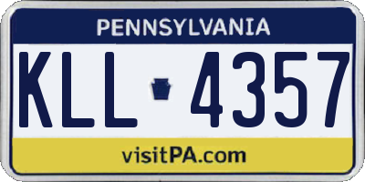 PA license plate KLL4357