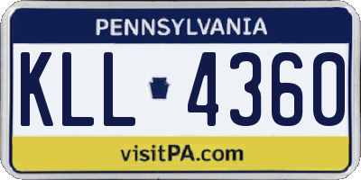 PA license plate KLL4360