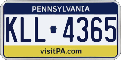 PA license plate KLL4365