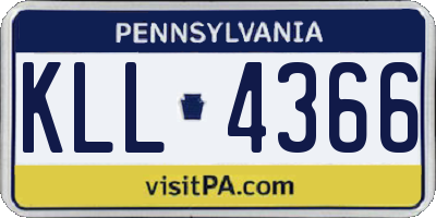 PA license plate KLL4366