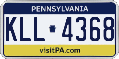 PA license plate KLL4368