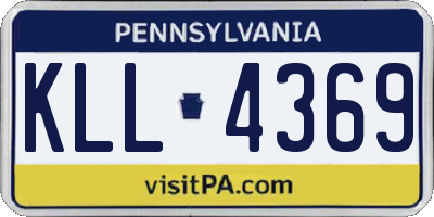 PA license plate KLL4369