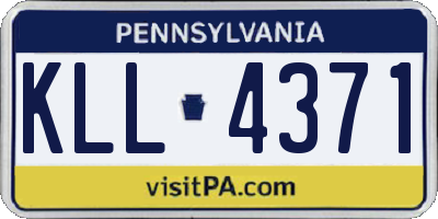 PA license plate KLL4371