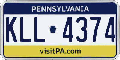 PA license plate KLL4374