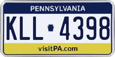 PA license plate KLL4398