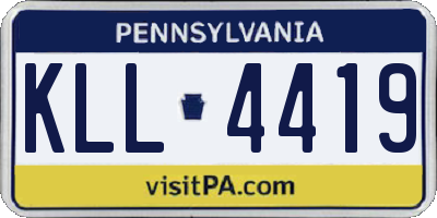 PA license plate KLL4419