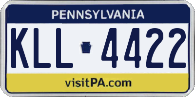 PA license plate KLL4422