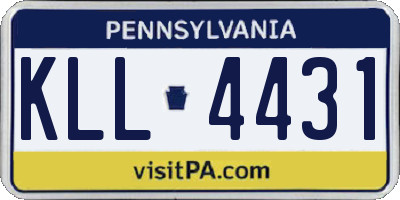 PA license plate KLL4431