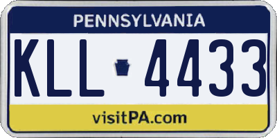 PA license plate KLL4433