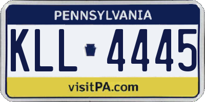 PA license plate KLL4445