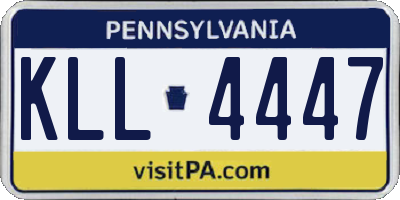 PA license plate KLL4447