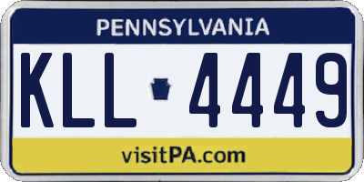 PA license plate KLL4449