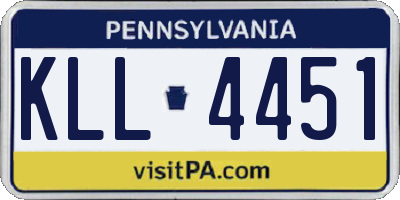 PA license plate KLL4451