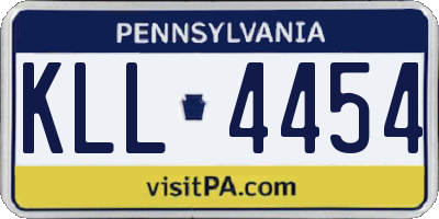 PA license plate KLL4454