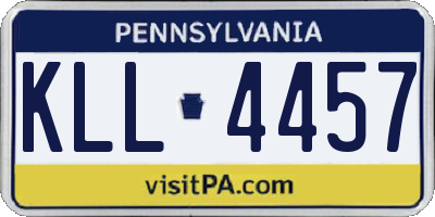 PA license plate KLL4457